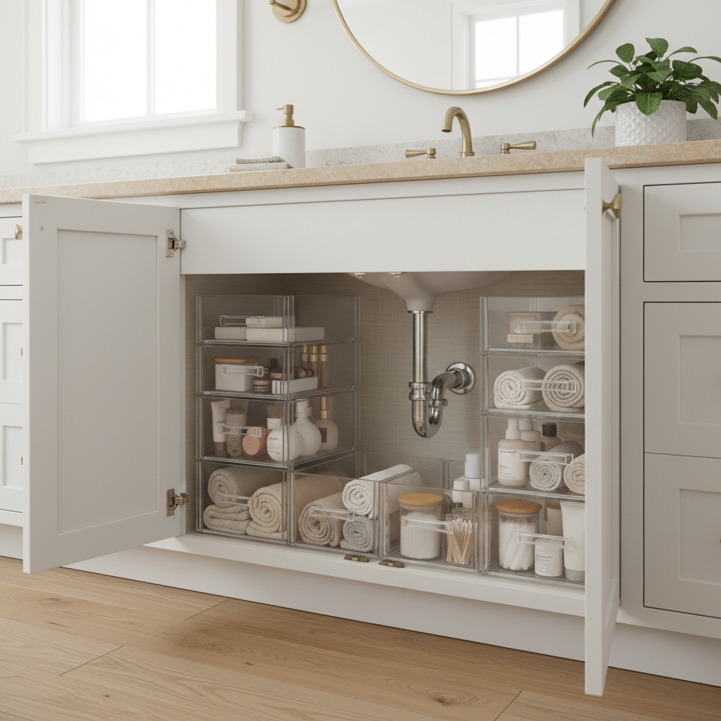Stackable Acrylic Bathroom and Pantry Organizer Drawers Sizing Decoded: How to Pick the Right Configuration for Under-Sink Cabinets, Deep Pantry Shelves, and Cluttered Vanity Spaces
