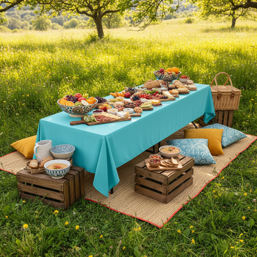 Fitted Tablecloth for Outdoor Picnic Parties Bought in Spring, Tested in Summer: The Wind and Mess Problem Nobody Plans For