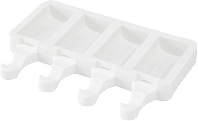 Pastry Tek 4 Cavities Popsicle Molds, 10 Cylinder Cakesicle Molds - Flexible, Freezable, White Silicone Cake Popsicle Molds, Easy Release, For Baking - Restaurantware