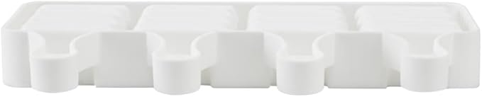 Pastry Tek 4 Cavities Popsicle Molds, 10 Rectangle Cakesicle Molds - Flexible, Freezable, White Silicone Cake Popsicle Molds, Easy Release, For Baking - Restaurantware