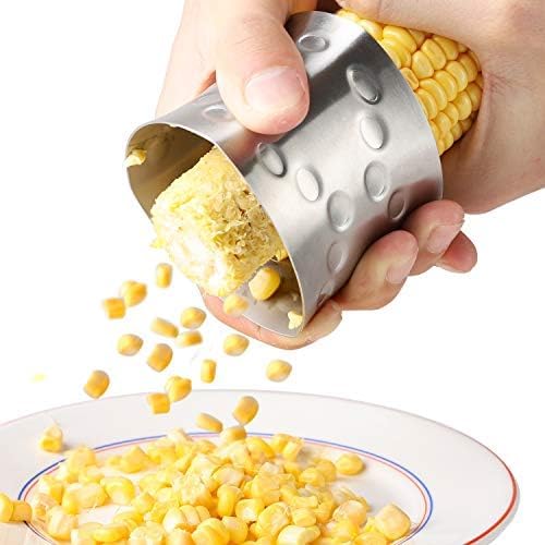 Corn Stripper Cutter Stainless Steel Corn Peeler Corn Stripping Tool for Home Kitchen with Serrated Blade