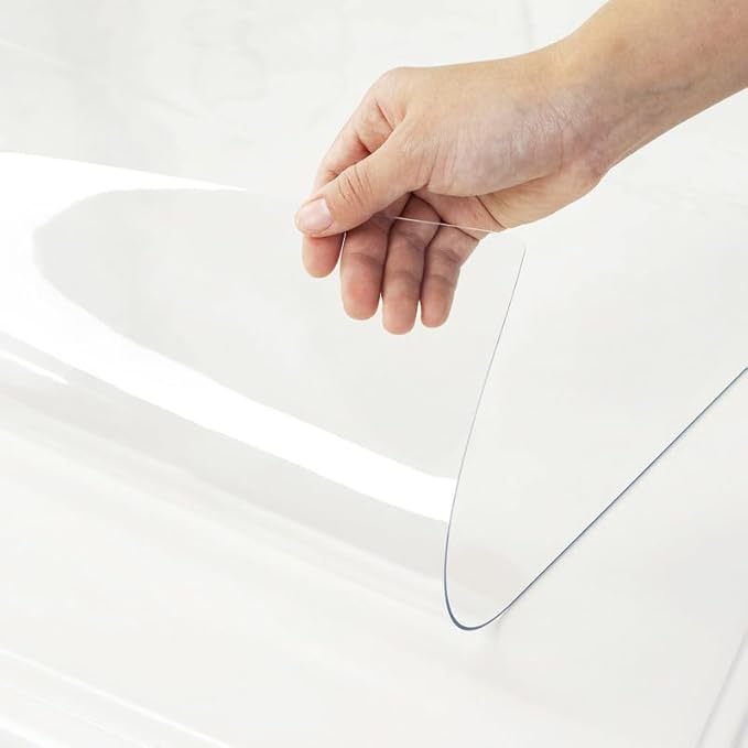 Warmstar Clear Table Cover Protector 44 x 114 Inch,1.5mm Thick Plastic Table Cover Rectangle,PVC Clear Table Protector,Desk Protector Mat for Kitchen, Dresser, Writing Desk，Dining Room Table