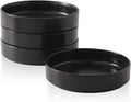 Stone Lain Celina Stoneware Bowl Set, 4-Piece Pasta Bowls for Kitchen, Ceramic Serving for Ramen, Fruit, Cereal, Dinner - Microwave & Dishwasher Safe, Black