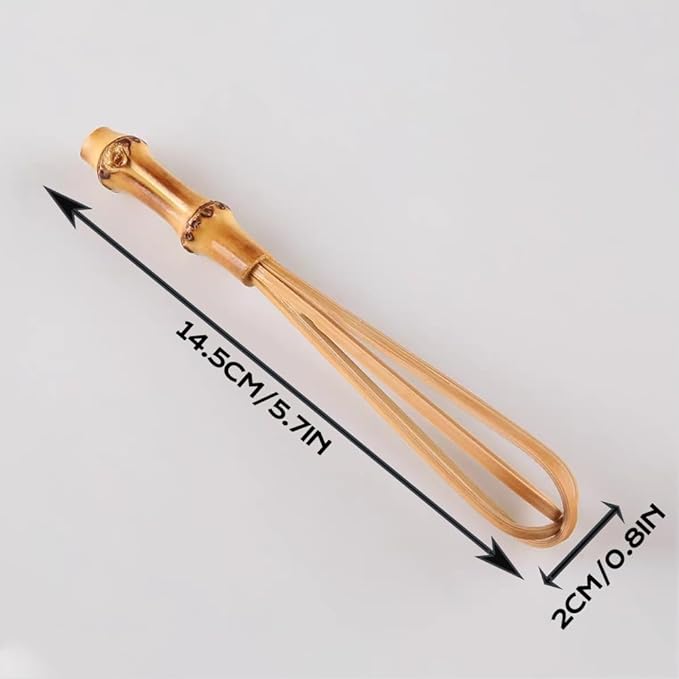 Handmade Wooden Whisks for Cooking - 5.7In Natural Bamboo Whisk, Mini Whisk for Whisking, Beating, Blending, Frothing & Stirring (5.7 Inches)