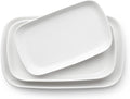 DOWAN Serving Platters and Trays for Wedding Decor, 16"/14"/12" Serving Dishes for Entertaining, White Porcelain Plates Set of 3