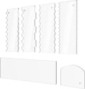 Cake Scraper 6 Pieces Clear Acrylic Icing Smoother Decorating Comb Scrapers Set, Pastry Cutter for Mousse Butter Cream Decoration, 11 Patterns Different Stripes for Cakes Edges, Kitchen Baking Tool