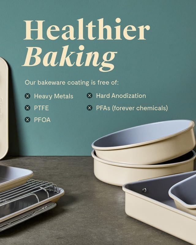 Caraway Non-Stick Ceramic 9”x13” Rectangle Pan - Naturally Slick Ceramic Coating - Non-Toxic, PTFE & PFOA Free - Perfect for Brownies, Lasagnas, and More - Sage