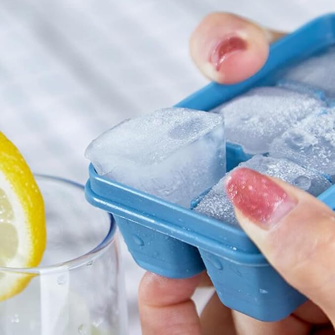 Ice Cube Trays for Freezer 3 Pack - Mini Ice Cube Trays with Lid & Easy-Release Silicone Bottom, Stackable Small Ice Cube Molds for Mini Fridge/Travel/Dorm Freezer
