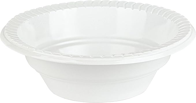 PLASTICPRO 12 ounce Round Plastic Bowls Microwaveable, Disposable, White, Dinnerware 400 Count