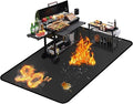 36 x 24 inches Under Grill Mat/Grill Mat for Deck, 4 Layers Under Grill Floor Mats to Protect Deck, BBQ Mat for Under BBQ Fireproof Mat Deck Patio Protect Mat Waterproof Oil-Proof Reusable