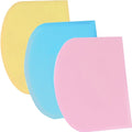 SURDOCA Dough Scraper Bench Scraper - 3P 7.1x4.9" Plastic Flexible Bowl Scraper, Sharp Edge & Angles Cake Scraper. Non-Slip Bakeware Decorating Tools Sculpting & Modeling Tools - Blue+Yellow+Pink