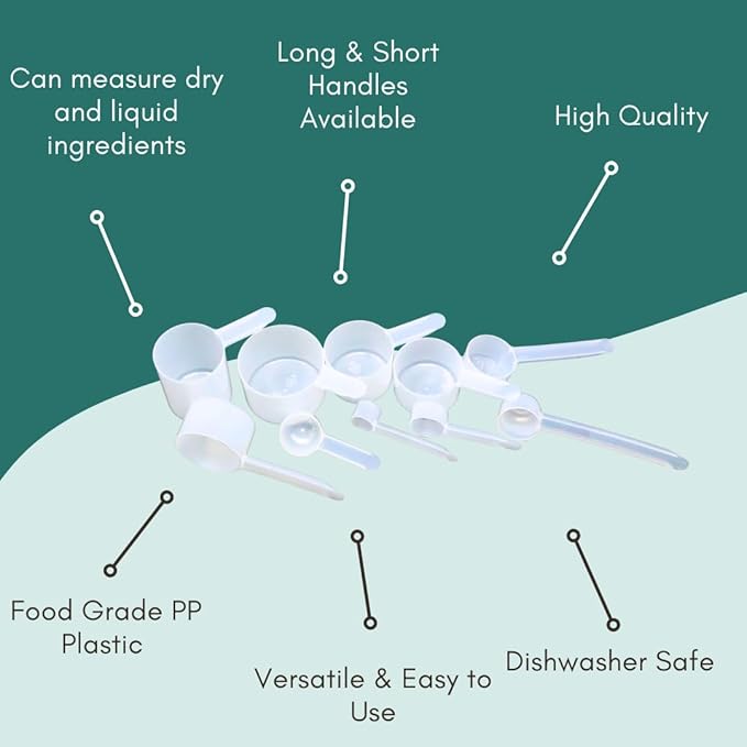 2 Cup LONG Handle (1 Pint | 16 Oz. | 500 mL) Scoop for Measuring Coffee, Pet Food, Grains, Protein, Spices and Other Dry Goods (Pack of 100)