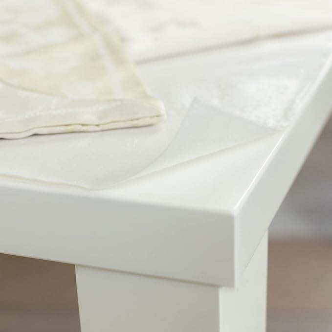 Benson Mills Deluxe Heavy Duty Vinyl Table Pad, Premium Table Protector, Waterproof with Flannel Backing, Quilted Design and Customizable (Off-White, 52" X 140" Rectangular)