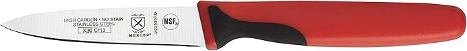 Mercer Culinary Millennia Colors 5-Piece Magnetic Board Set with Red Handles, Acacia