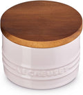 Le Creuset Signature Salt Cellar and Storage Canister with Wood Lid, 7 oz., Shallot