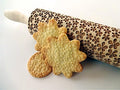 Rolling pin FLOWERS. Wooden embossing rolling pin with Oriental flowers. Embossed cookies. Pottery. Birthday gift. Gift for mother