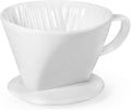 Pour Over Coffee Dripper, Ceramic Pour Over Coffee Maker with 3 Holes Flat Bottom, Easy Manual Brew Maker, Porcelain Slow Filter Cone for Travel, Camping, Office, Home, WH