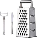 4 Sides Box Grater For Kitchen,Stainless Steel Cheese Grater With Handle,Multi-Function Vegetable Slicer Food Shredder For Chees,Ginger,Vegetables,Dishwasher Safe, Silver