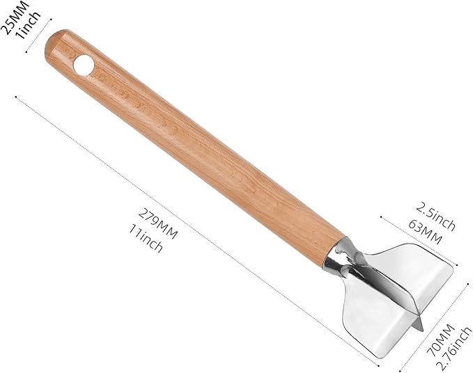 Stainless Steel Meat Chopper, Stainless Steel Meat Masher, 11 Inch, Ground Beef Chopper Tool, Metal Meat Masher, Ground Meat Smasher, Hamburger Smasher Tool