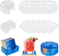 12 PCS Silicone Coaster Molds, Resin Casting Coaster Molds, Epoxy Resin Coasters Mold, Suitable for DIY Craft Coasters, Bowl Mats, Home Decoration, Non-Deformable Silicone Mold