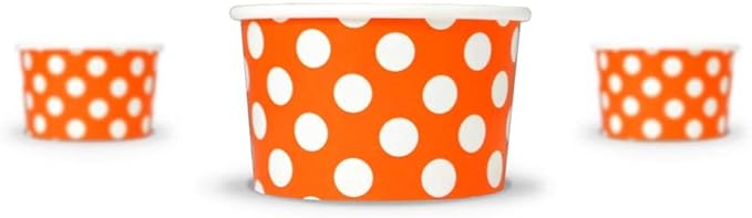 UNIQ 1000-Count 4 oz Paper Ice Cream Cups Orange Color | Disposable Dessert Bowls for Halloween, Weddings & Parties | Frozen Dessert Supplies