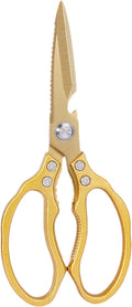 Japanese Gold Kitchen Scissors, Heavy Duty Stainless Steel, Multipurpose Cooking Shears, Dishwasher Safe