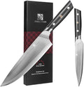 10C Kitchen Knife Set 2pc,8" Chef Knife & 5.5" Utility Knife,VG10 High Carbon Stainless Steel,6-Star Sharp Standard,G10 Black Handle,Love's Gift Box