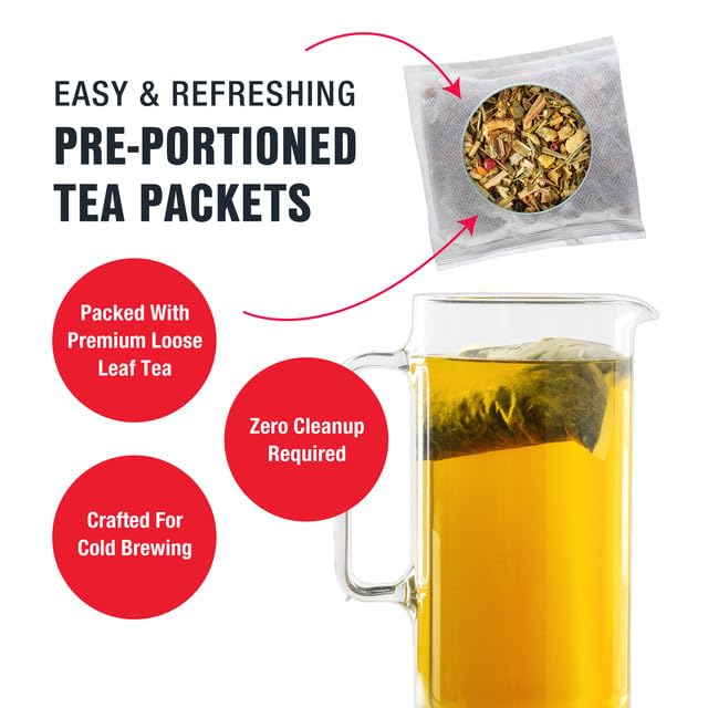 Tiesta Tea - Meyer Lemon Zest Cold Brew, Loose Leaf, Premium Blend, Non-Caffeinated Iced Tea, 10 Cold Brew Packets, Makes One 64oz Pitcher