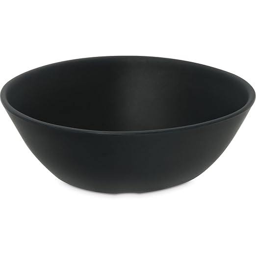 Carlisle FoodService Products Ridge Reusable Plastic Bowl for Home and Restaurant, Melamine, 22 Ounces, Slate, (Pack of 12)