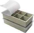 1/2 Cup Silicone Freezer Tray With Lid - Silicone Freezer Molds 2-Pack For meal prep & freezing of various sauces and other dishes, makes 16 perfect 1/2 cup portions cubes（Green 2 Pack）
