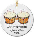Awesome Bongo Drum Ceramic Ornament Gift for Women Men Dad Mom Brother Sister, Customized Text Year Name Instrument Player Christmas Ornament 2025, Personalized Bongo Drum Ceramic Christmas Ornaments