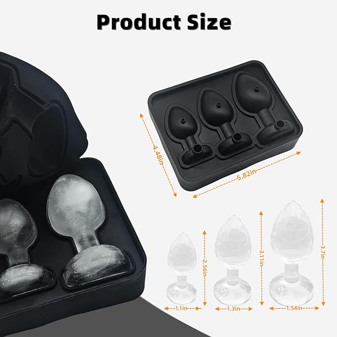 Adult Ice Cube Mold, Novelty Ices Cube mold Fun Shapes with Lid, Ice Maker for Whiskey,Cocktails,Party（Black）