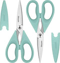 Kitchen Shears, iBayam Kitchen Scissors Heavy Duty Meat Scissors Poultry Shears, Dishwasher Safe Food Cooking Scissor All Purpose Stainless Steel Utility Scissor, 2-Pack (Aqua Sky)