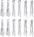 12 Pack Premium Small Serving Tongs, Dmoera Mini Stainless Steel Appetizer Tongs, 5.1Inch(12.7cm)