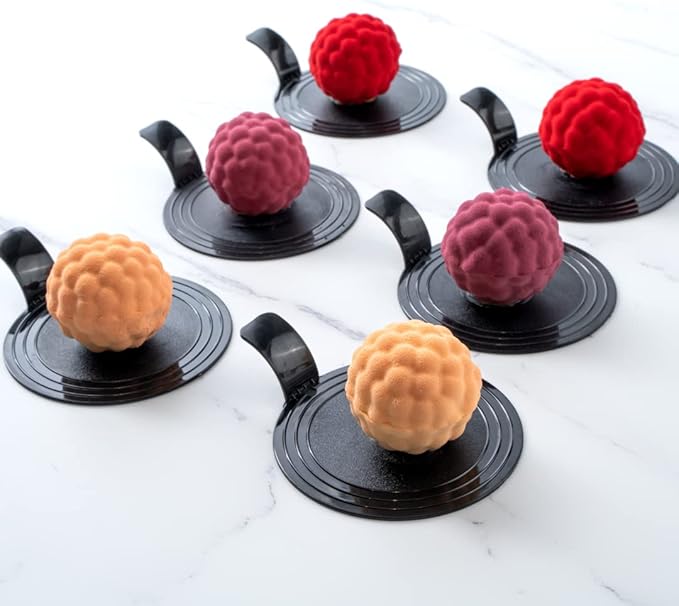 Pastry Tek 4 Cavities Fruit Silicone Mold, 1 Oven-Ready Berry Mold - Flexible, Freezable, White Silicone Lychee Berry Mold, Easy Release, For Baking - Restaurantware