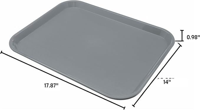 Carlisle FoodService Products Cafe Fast Food Cafeteria Tray with Patterned Surface for Cafeterias, Fast Food, And Dining Room, Plastic, 17.87 X 14 X 0.98 Inches, Red, (Pack of 12)