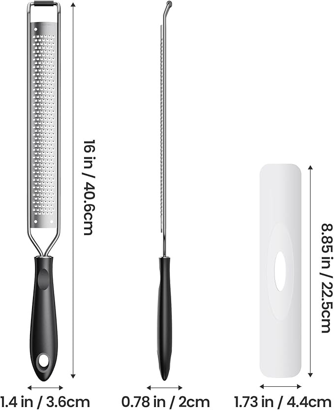 Zester Grater With Handle Cheese Grater for Lemon Zester Kitchen,Black