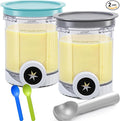 Creami Pints and Lids for Ninja Swirl, 2 pack Creamy Icecream Containers Cups Jars Tubs Canisters Smoothie Pot Compatible with NC700 Series Creamer Ice Cream Cones Machine Serve Soft Maker Accessories