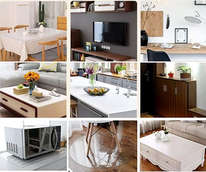 NECAUX Custom 12 x 24 Inch Frosted Desk Cover Protector, 1.5mm Thick Plastic Desk Pad Mat, Table Cover Tablecloth Protector for Office Computer Writing Desk, Side Table, End Table, Night Stand Dresser