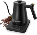 Gooseneck Electric Kettle,Ulcreigo Tea Kettle for Boiling Water, Temperature Control with 5 Variable Presets,Hot Water Boiler Heater for Pour Over Coffee, Keep Warm 2 Hours,304 Stainless Steel(Black)