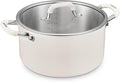 8 Quart Tri-Ply Stainless Steel Stock Pots with Lid, BEZIA Induction Soup Pot with Lid, Large Kitchen Cooking Pots with Silicone Handle, Compatible with All Cooktops, Free of PTFE/PFOA/PFOS