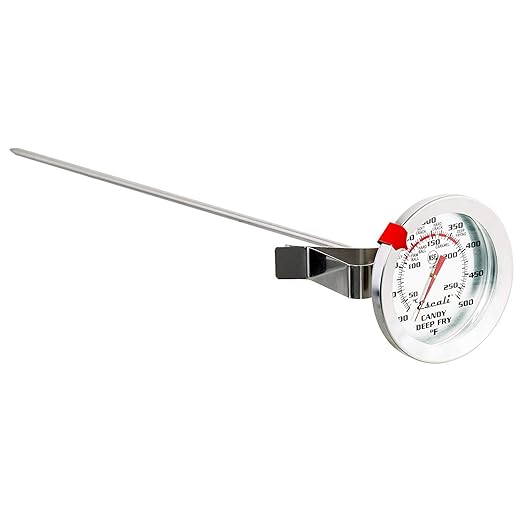 Escali AHC2 Stainless Steel Deep Frying and Candy Thermometer with Pot Clip, 12-Inch Probe with Candy Temperature Zones, NSF Certified