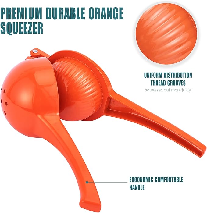 Manual Juicer Citrus Lemon Squeezer, Fruit Juicer Lime Press Metal, Professional Hand Juicer Kitchen Tool(Orange)