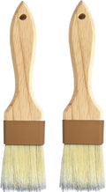 Natural Boar Bristle Pastry & Basting Brush - Non-Shedding, Food-Grade & Heat-Resistant Kitchen Tool for Cooking, Baking, Butter, Egg Wash, Oil, Sauce, Marinade & Cleaning Coffee Grinders - 1.5 Inch