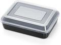 E-far Toaster Oven Baking Pan with Lid, 9.4 x 7 Inch Nonstick Stainless Steel Rectangle Cake Pan with Cover for Baking Small Brownies, Stainless Steel Core & Nonstick Coating, Non-toxic & Oven Safe