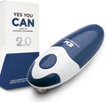 Kitchen Mama Auto 2.0 Electric Can Opener: Blade Opens Almost Any Can Pop or Soda Can - Automatic, Hands Free, Safe, Smooth Edge, Lid Remover, Battery Operated, Cordless, YES YOU CAN (Navy Blue)