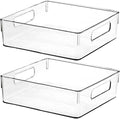 Clear Plastic Storage Bins, Pantry Organizers and Storage or Kitchen Organization and Storage Containers Bins for Organizing, Fridge, Freezer, Bathroom, Pantries, Refrigerator, Cabinet Organizer Bin