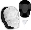 Extra Large 3D Skull Ice Cube Mold Silicone Ice Molds for Whiskey Ice Cube Trays with Funnel for Big Mouth Cup Skull Ice Maker with Resin Chocolate sugar Whiskey Ice Mold for Parties (1 PCS)