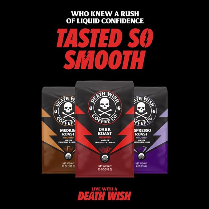 Death Wish Coffee - Single Serve Pods - Medium Roast - Made with USDA Certified Organic - 10 Count (Pack of 2)