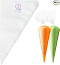 Keenpioneer 14-Inch Disposable Decorating & Pastry Bags, Tipless Icing Piping Bag for Cake, Cream Frosting and Cookie Decoration, Pack of 100 (Clear)
